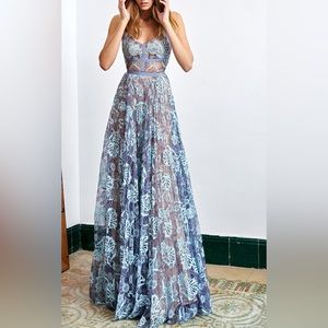 Alexis Light Blue Lace Gown